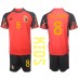 Belgien Youri Tielemans #8 Barnkläder Hemma matchtröja till baby VM 2022 Kortärmad (+ Korta byxor) Billigt